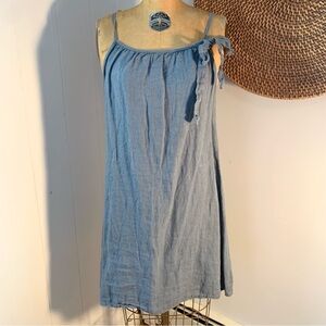 Lungo L’arno Medium Light Blue Italian Linen Dress